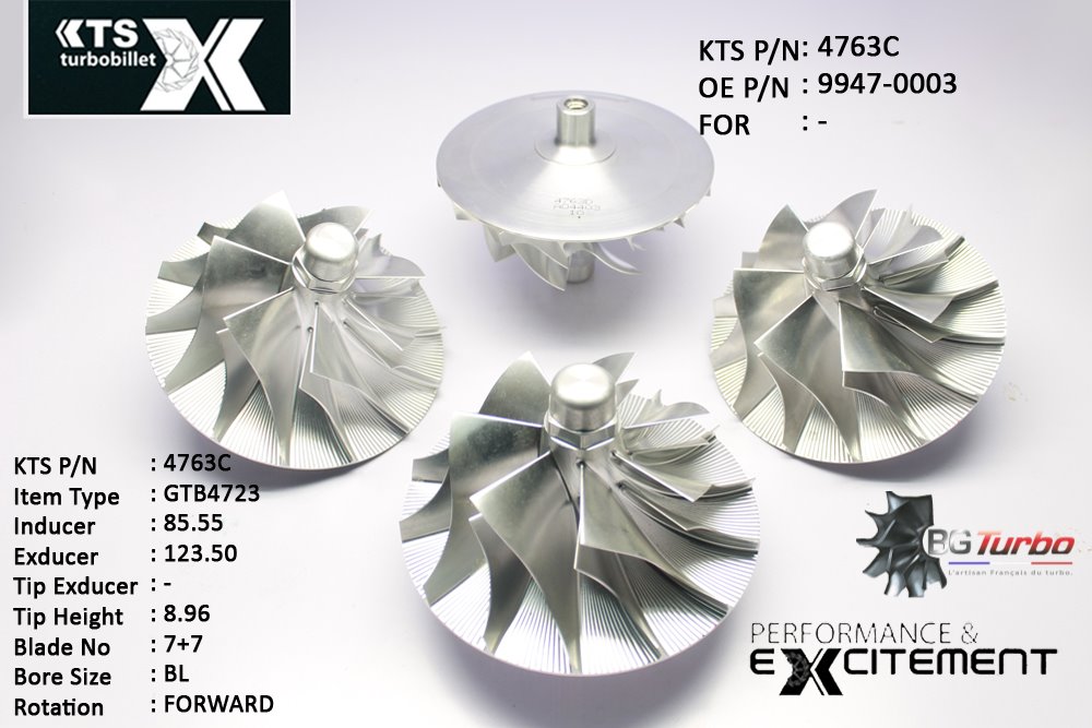 Turbo ROUE FORGÉE MFS PERFORMANCE - 7+7 PALES - INDUCER : 85,55 - EXDUCER : 123,5 - TYPE : GTA5523ANGLE : 70° - ROTATION : Forward - SUPER BACK : 26,87 - BORE SIZE : 10,32
